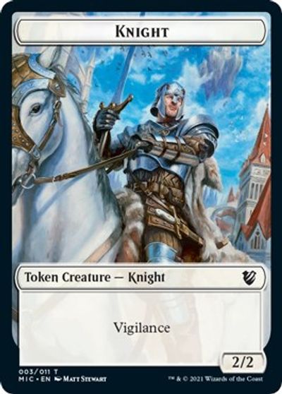 Wolf // Knight Double-sided Token [Innistrad: Midnight Hunt Commander] (TMIC 13)