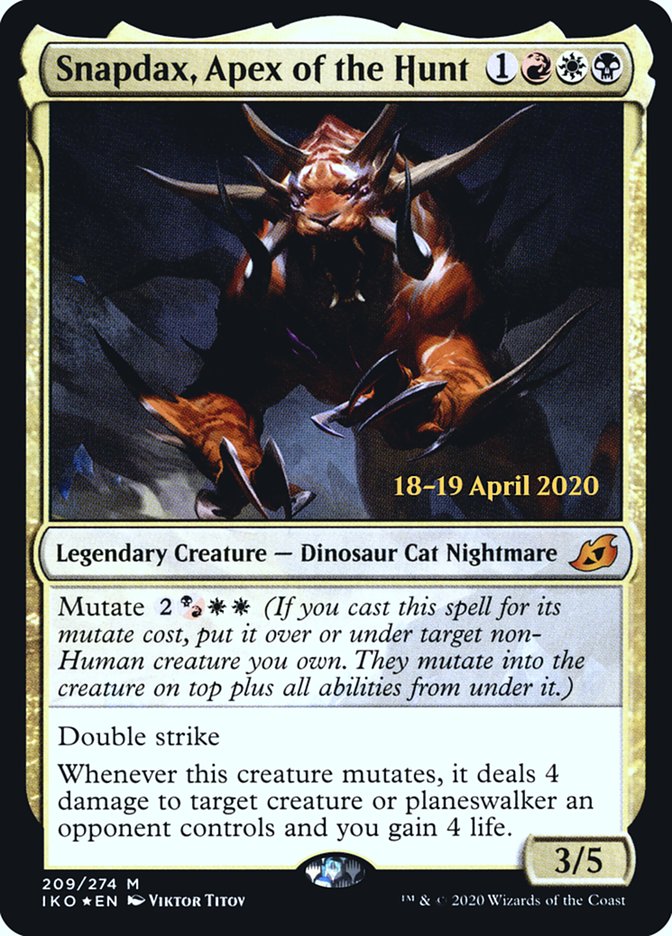 Snapdax, Apex of the Hunt  [Ikoria: Lair of Behemoths Prerelease Promos] (PIKO 209S)