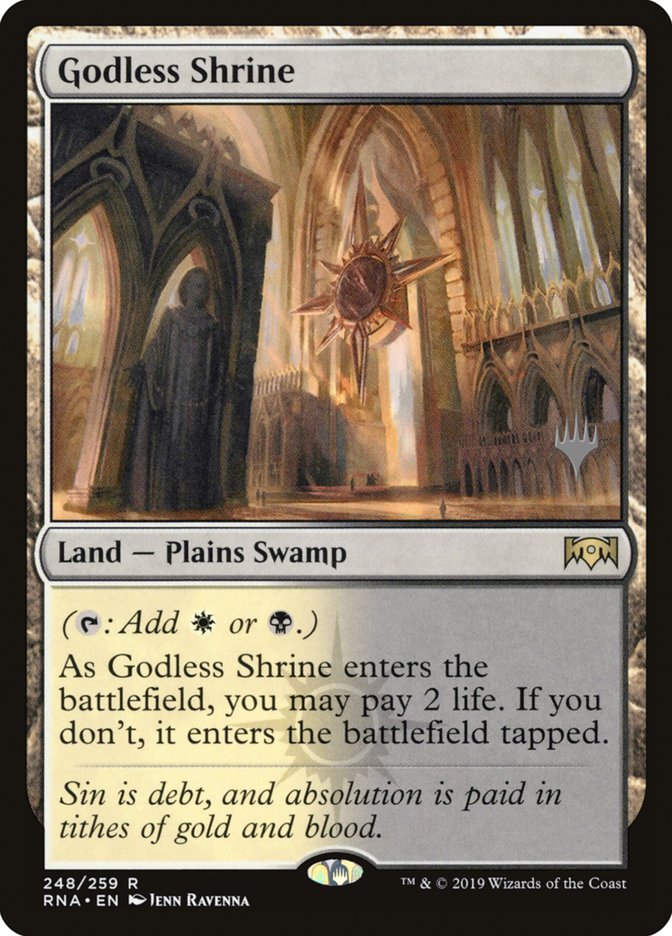 Godless Shrine (Promo Pack) [Ravnica Allegiance Promos] (PRNA 248P)