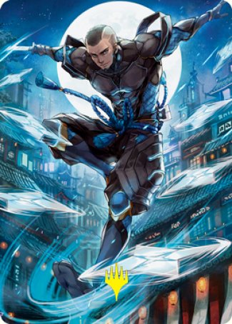 Kaito Shizuki 1 Art Card (Gold-Stamped Signature) [Kamigawa: Neon Dynasty Art Series] (ANEO 70)