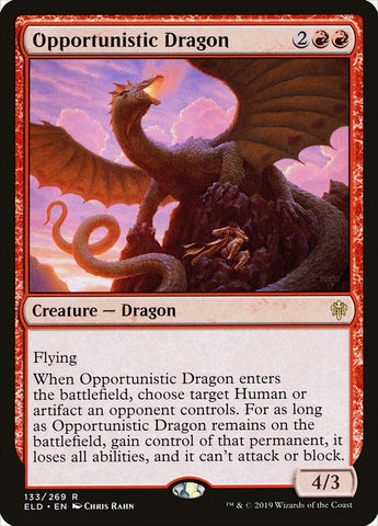Opportunistic Dragon [Throne of Eldraine] (ELD 133)