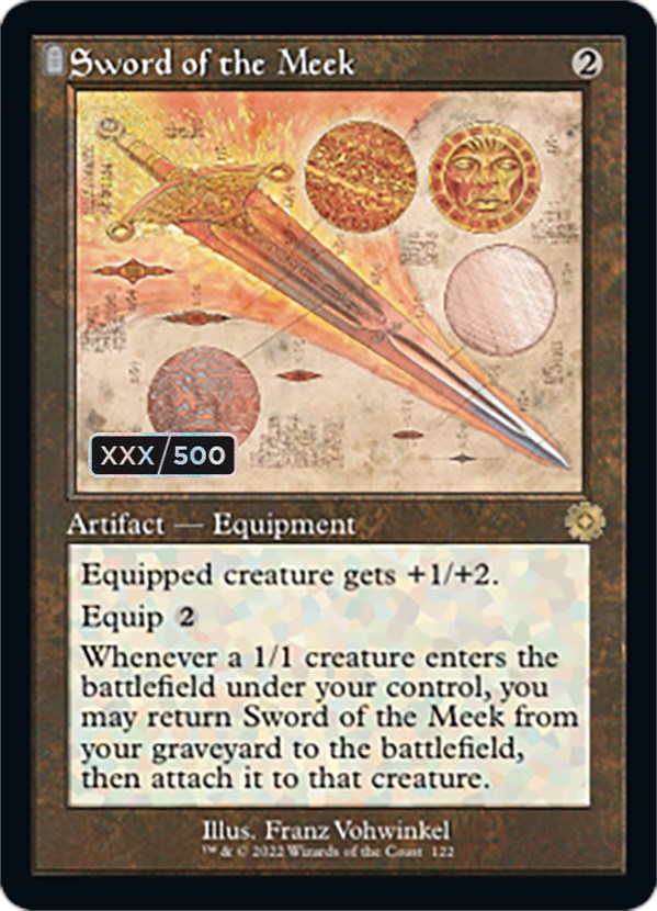 Sword of the Meek (Schematic) (Serial Numbered) [The Brothers' War Retro Artifacts]
