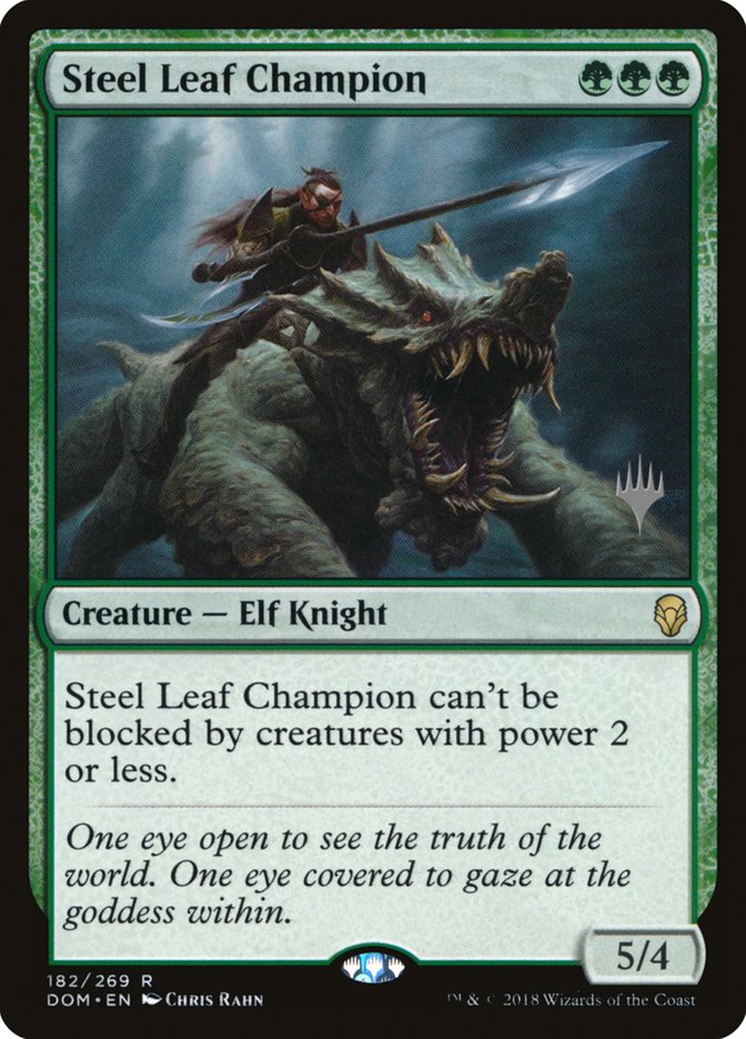 Steel Leaf Champion (Promo Pack) [Dominaria Promos] (PDOM 182P)