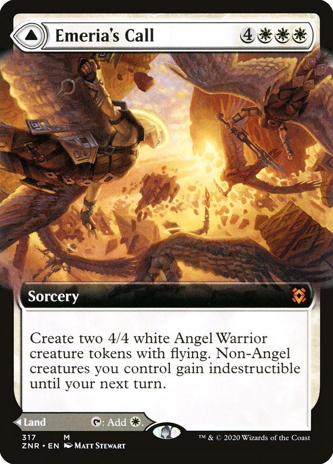 Emeria's Call // Emeria, Shattered Skyclave (Extended Art) [Zendikar Rising] (ZNR 317)