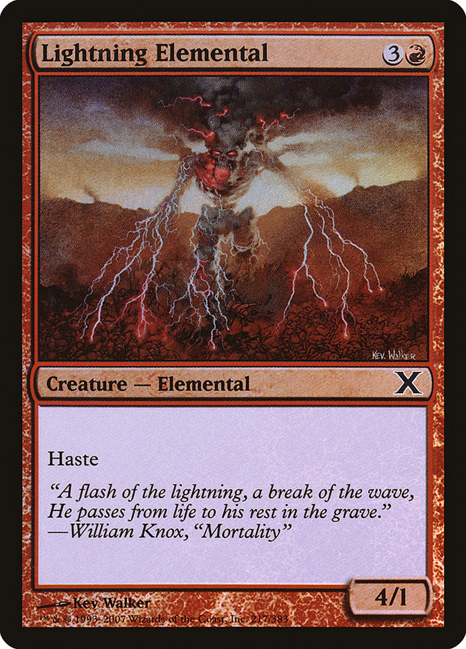 Lightning Elemental (Premium Foil) [Tenth Edition] (10E 217)