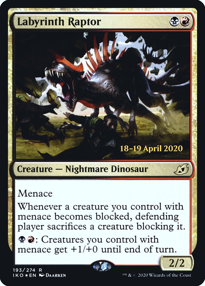 Labyrinth Raptor  [Ikoria: Lair of Behemoths Prerelease Promos] (PIKO 193S)