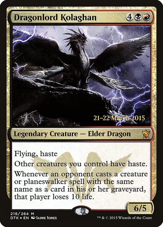 Dragonlord Kolaghan  [Dragons of Tarkir Prerelease Promos] (PDTK 218S)