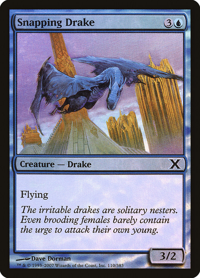 Snapping Drake (Premium Foil) [Tenth Edition] (10E 110)