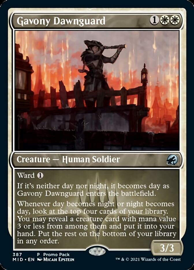 Gavony Dawnguard (Promo Pack) [Innistrad: Midnight Hunt Promo Pack] (MID 387)