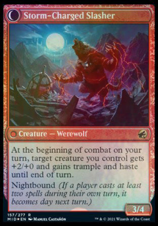Reckless Stormseeker // Storm-Charged Slasher [Innistrad: Midnight Hunt Prerelease Promos] (PMID 157)