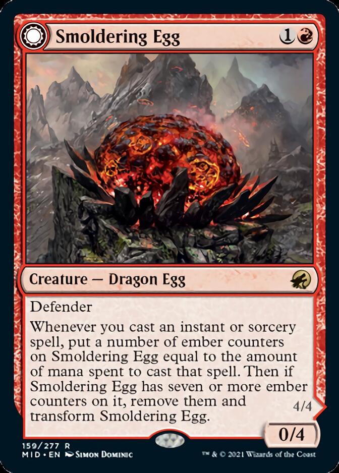Smoldering Egg // Ashmouth Dragon [Innistrad: Midnight Hunt] (MID 159)