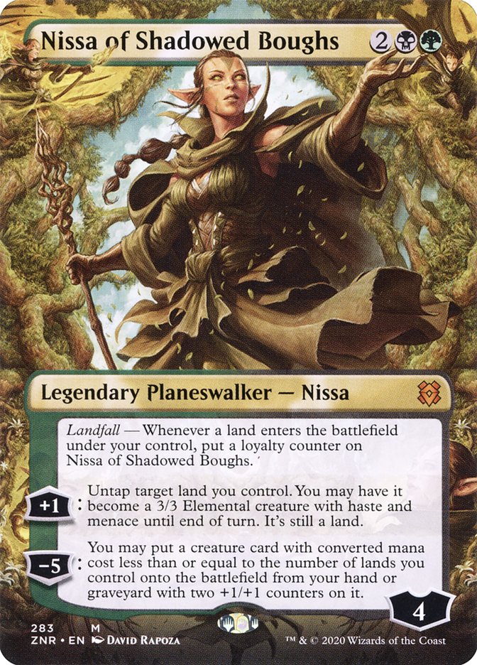 Nissa of Shadowed Boughs (Borderless) [Zendikar Rising] (ZNR 283)