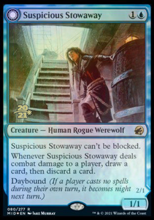 Suspicious Stowaway // Seafaring Werewolf [Innistrad: Midnight Hunt Prerelease Promos] (PMID 80)