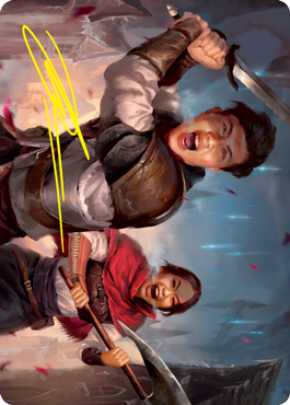 Daybreak Combatants Art Card (Gold-Stamped Signature) [Innistrad: Crimson Vow Art Series] (AVOW 42)