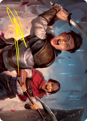 Daybreak Combatants Art Card (Gold-Stamped Signature) [Innistrad: Crimson Vow Art Series] (AVOW 42)