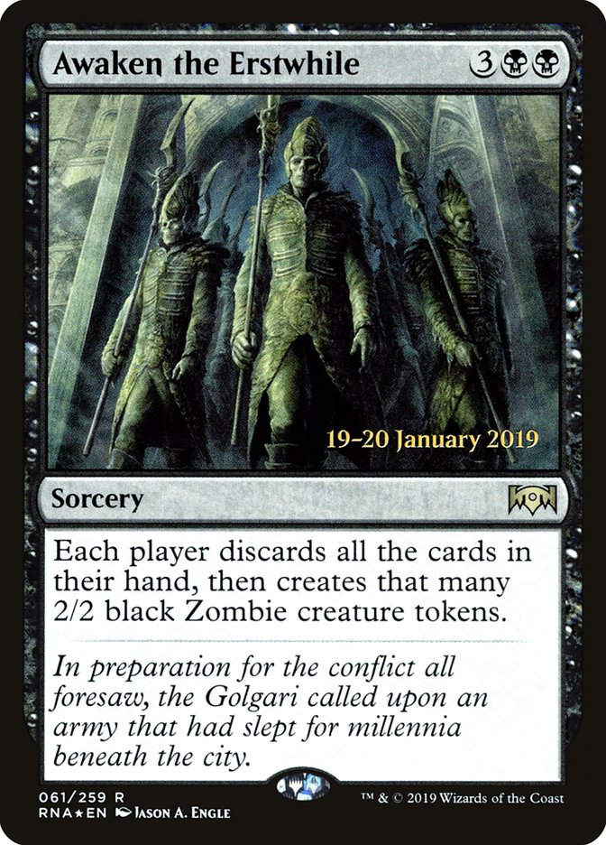Awaken the Erstwhile [Ravnica Allegiance Prerelease Promos] (PRNA 61S)