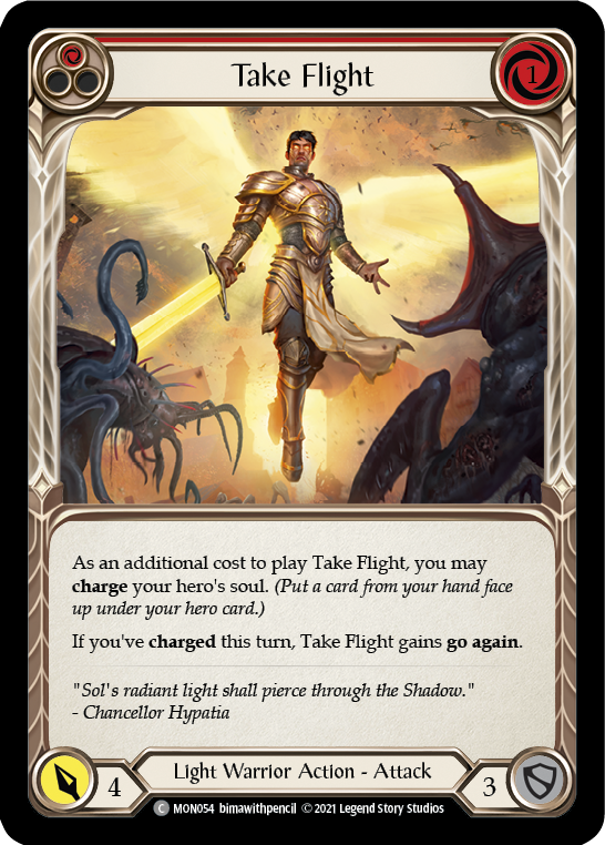 Take Flight (Red) (Rainbow Foil) [MON054-RF] 1st Edition Rainbow Foil