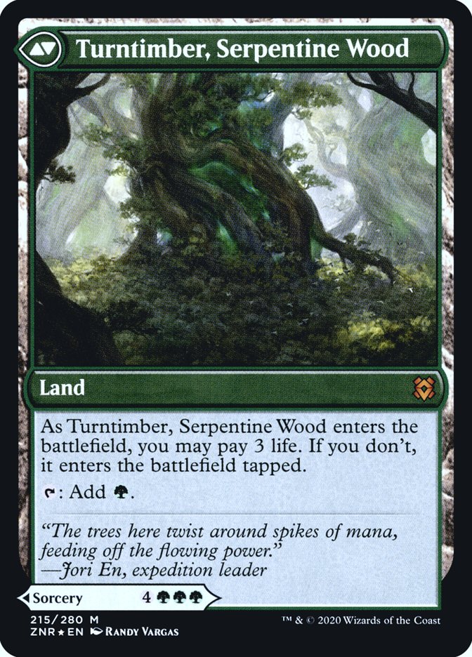 Turntimber Symbiosis // Turntimber, Serpentine Wood  [Zendikar Rising Prerelease Promos] (PZNR 215S)