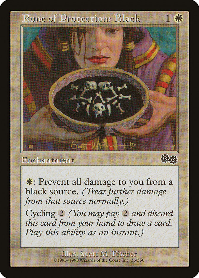 Rune of Protection: Black [Urza's Saga] (USG 36)