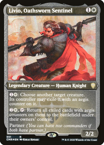 Livio, Oathsworn Sentinel [Commander Legends Etched] (PCMR 551)