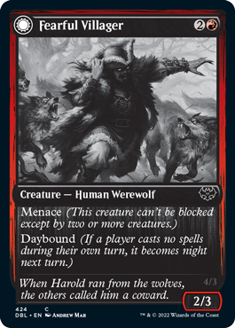 Fearful Villager // Fearsome Werewolf [Innistrad: Double Feature] (DBL 424)