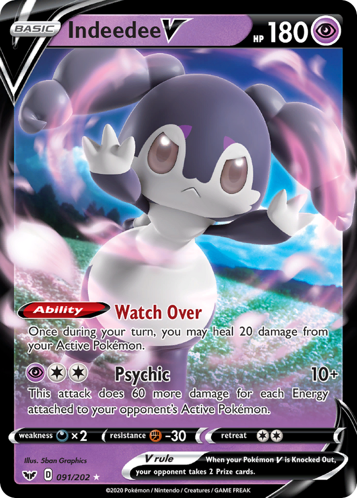Indeedee V (91/202) [Sword & Shield: Base Set]