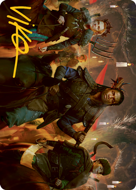 Candlelit Cavalry Art Card (Gold-Stamped Signature) [Innistrad: Midnight Hunt Art Series] (AMID 48)