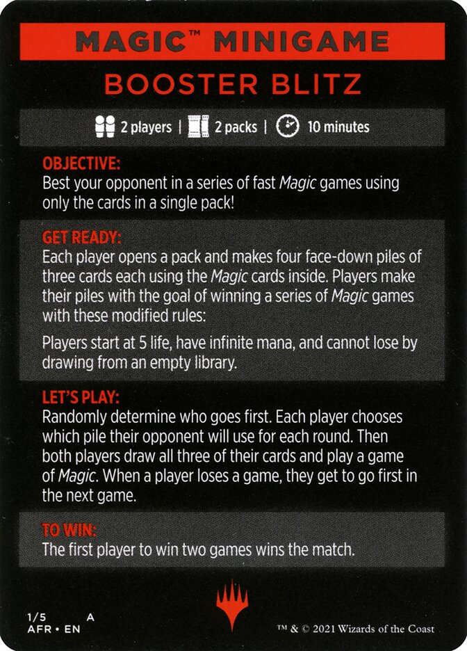 Booster Blitz (Magic Minigame) [Dungeons & Dragons: Adventures in the Forgotten Realms Minigame] (MAFR 1)