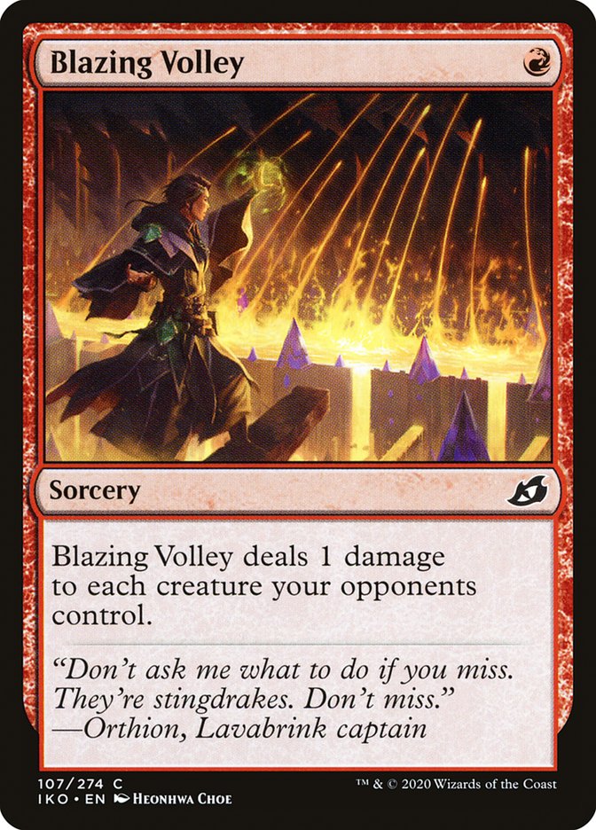 Blazing Volley [Ikoria: Lair of Behemoths] (IKO 107)
