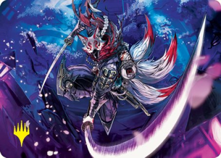 Blade-Blizzard Kitsune Art Card (Gold-Stamped Signature) [Kamigawa: Neon Dynasty Art Series] (ANEO 47)
