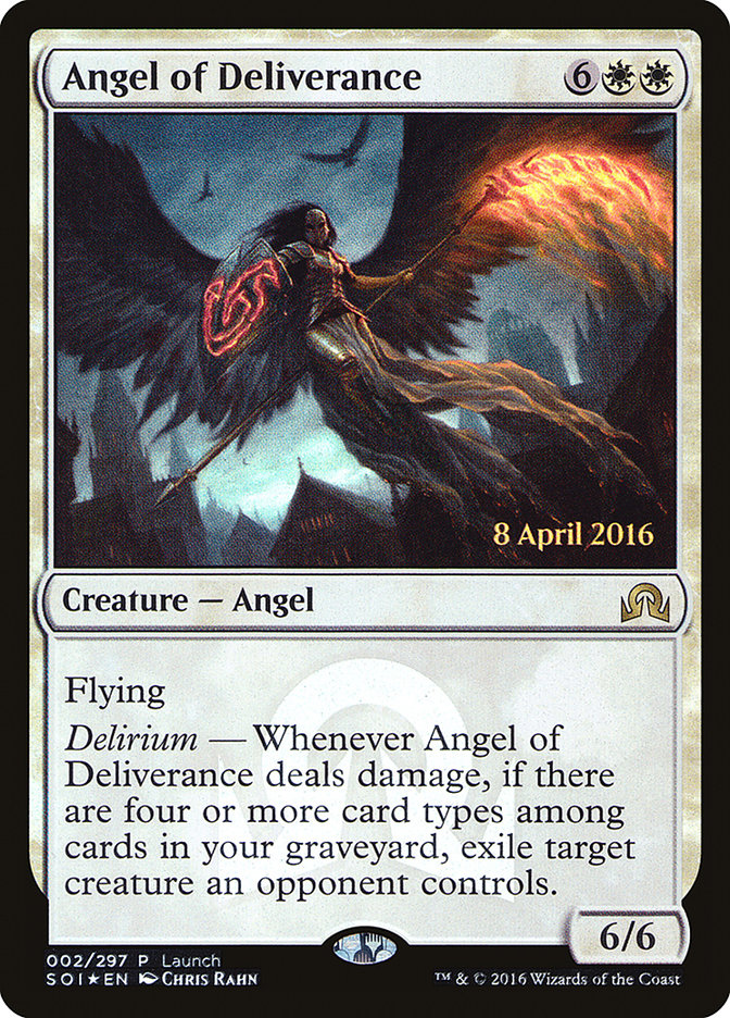 Angel of Deliverance (Prerelease) [Shadows over Innistrad Promos] (PSOI 2)