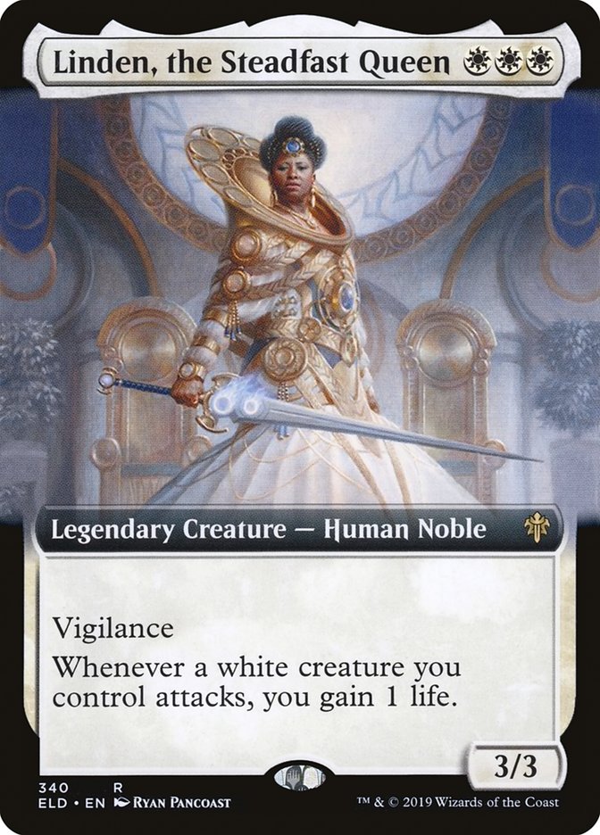 Linden, the Steadfast Queen (Extended Art) [Throne of Eldraine] (ELD 340)