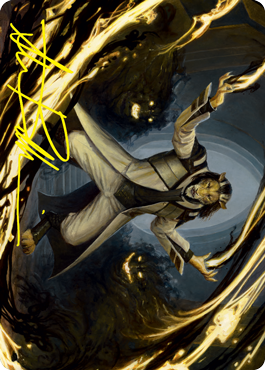 Leonin Lightscribe Art Card (Gold-Stamped Signature) [Strixhaven: School of Mages Art Series] (ASTX 3)