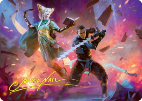 Explosive Entry Art Card (Gold-Stamped Signature) [Kamigawa: Neon Dynasty Art Series] (ANEO 13)