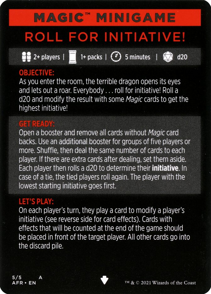 Roll for Initiative (Magic Minigame) [Dungeons & Dragons: Adventures in the Forgotten Realms Minigame] (MAFR 5)