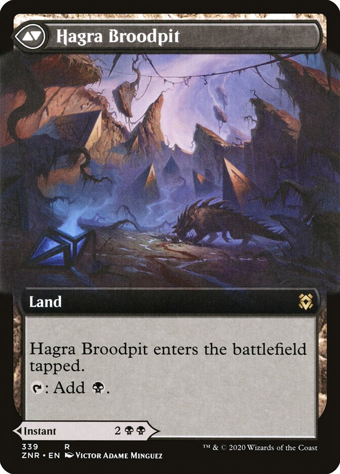 Hagra Mauling // Hagra Broodpit (Extended Art) [Zendikar Rising] (ZNR 339)