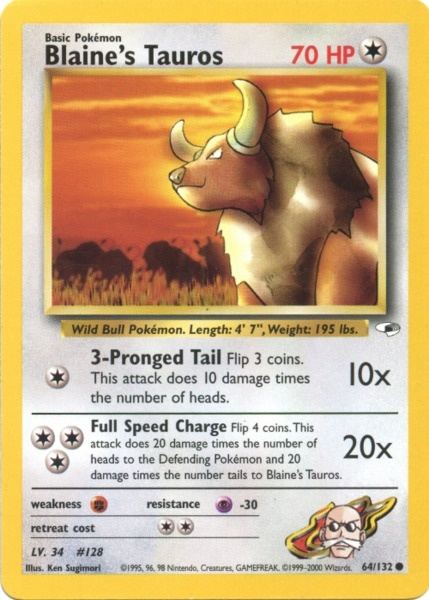 Blaine's Tauros (64/132) [Gym Heroes]