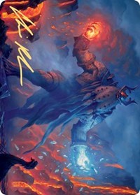 Aegar, the Freezing Flame (Gold-Stamped Signature) [Kaldheim: Art Series] (AKHM 200)
