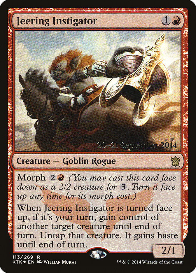 Jeering Instigator  (Prerelease) [Khans of Tarkir Prerelease Promos] (PKTK 113S)