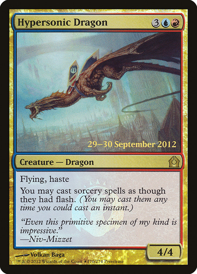 Hypersonic Dragon (Prerelease) [Return to Ravnica Prerelease Promos] (PRTR 170)
