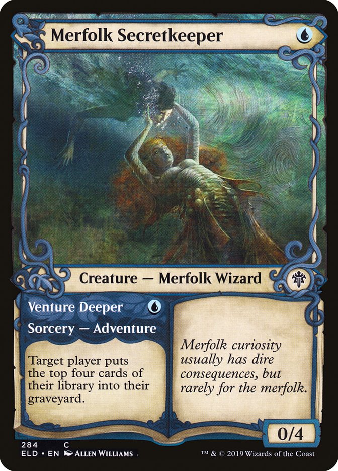 Merfolk Secretkeeper // Venture Deeper (Showcase) [Throne of Eldraine] (ELD 284)