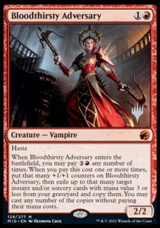 Bloodthirsty Adversary (Promo Pack) [Innistrad: Midnight Hunt Promo Pack] (PMID 129)
