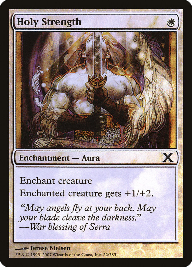 Holy Strength (Premium Foil) [Tenth Edition] (10E 22)