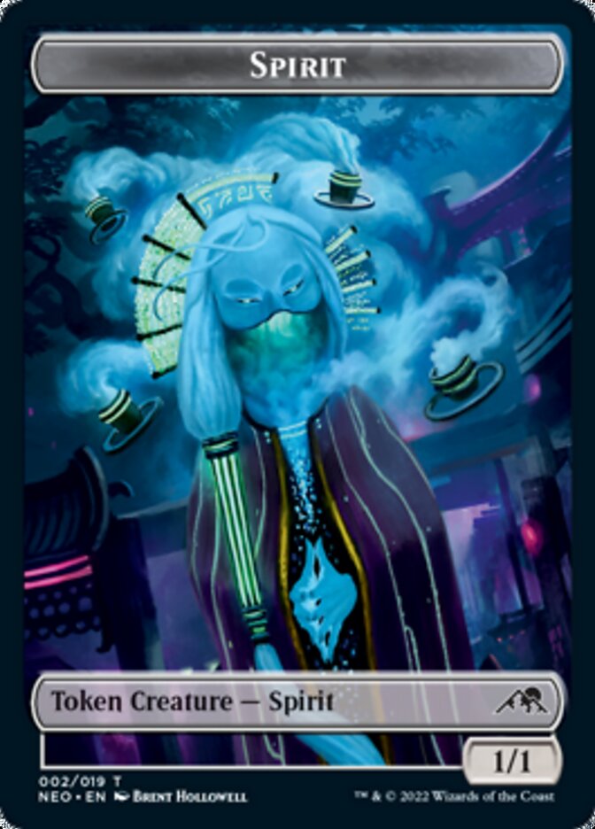 Spirit (002) // Spirit (012) Double-sided Token [Kamigawa: Neon Dynasty Tokens] (TNEO 2)