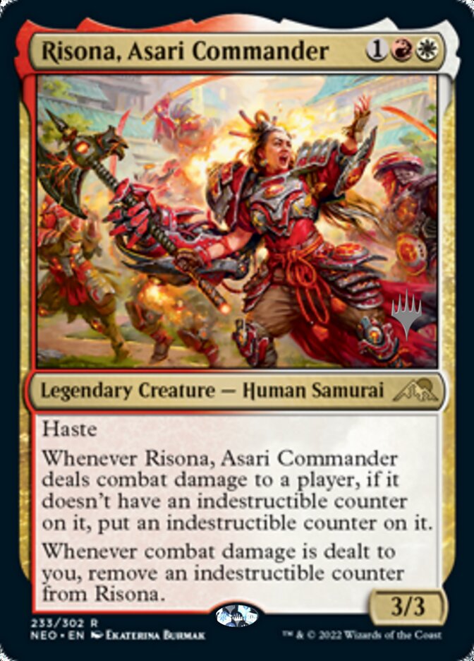 Risona, Asari Commander (Promo Pack) [Kamigawa: Neon Dynasty Promos] (PNEO 233)