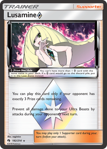 Lusamine (Prism Star) (182/214) [Sun & Moon: Lost Thunder]