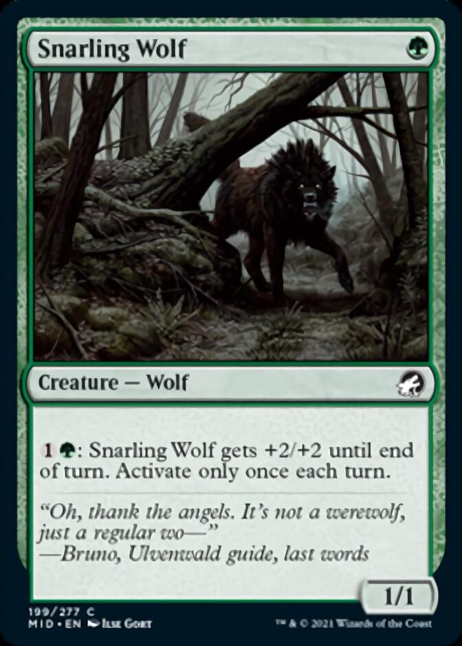 Snarling Wolf [Innistrad: Midnight Hunt] (MID 199)
