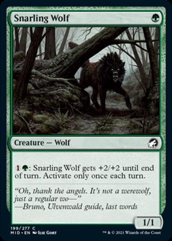 Snarling Wolf [Innistrad: Midnight Hunt] (MID 199)