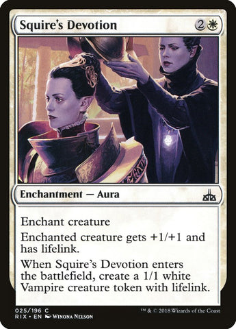 Squire's Devotion [Rivals of Ixalan] (RIX 25)