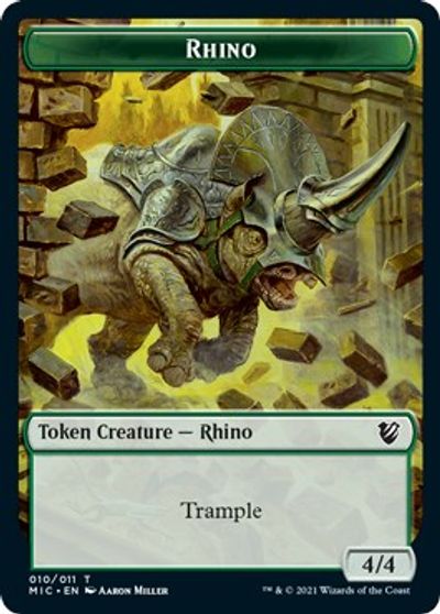Rhino // Wolf Double-sided Token [Innistrad: Midnight Hunt Commander] (TMIC 10)